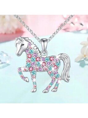 Creative, Fashionable, Shiny Unicorn Necklace, Cute And Simple Charm Elegant Gif